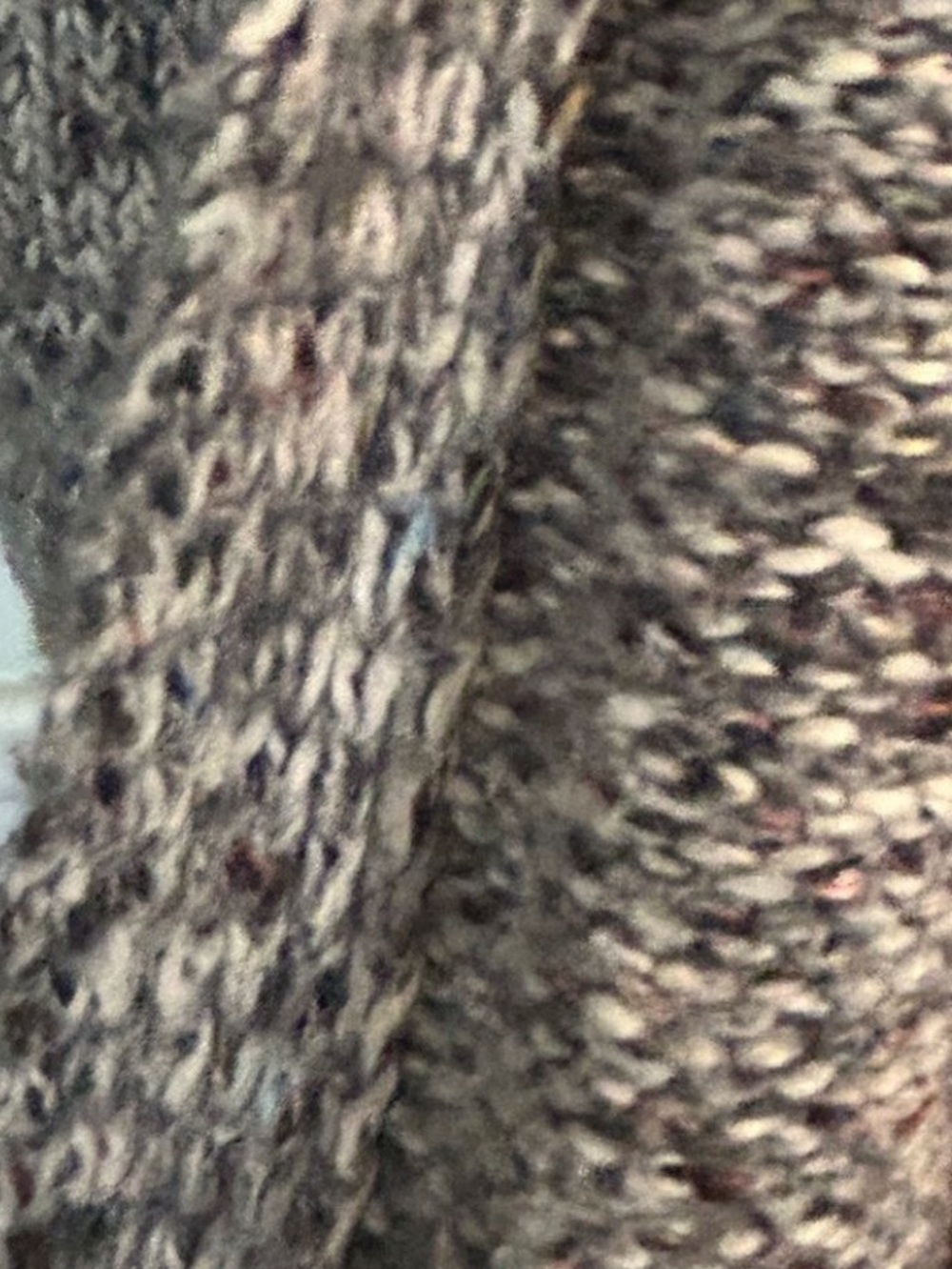 LOFT Gray Open-Front Cardigan Sweater Marled Gray Burgundy White Size Small - Picture 11 of 13